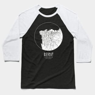 Beirut, Lebanon City Map - Full Moon Baseball T-Shirt